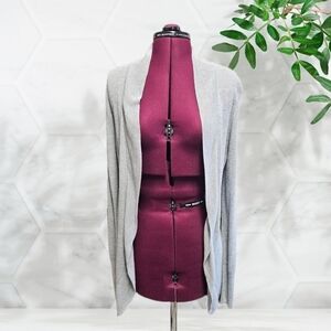 A New Day Ribbed Cuff Cardigan Long Sleeve Gray Heather Medium Womens